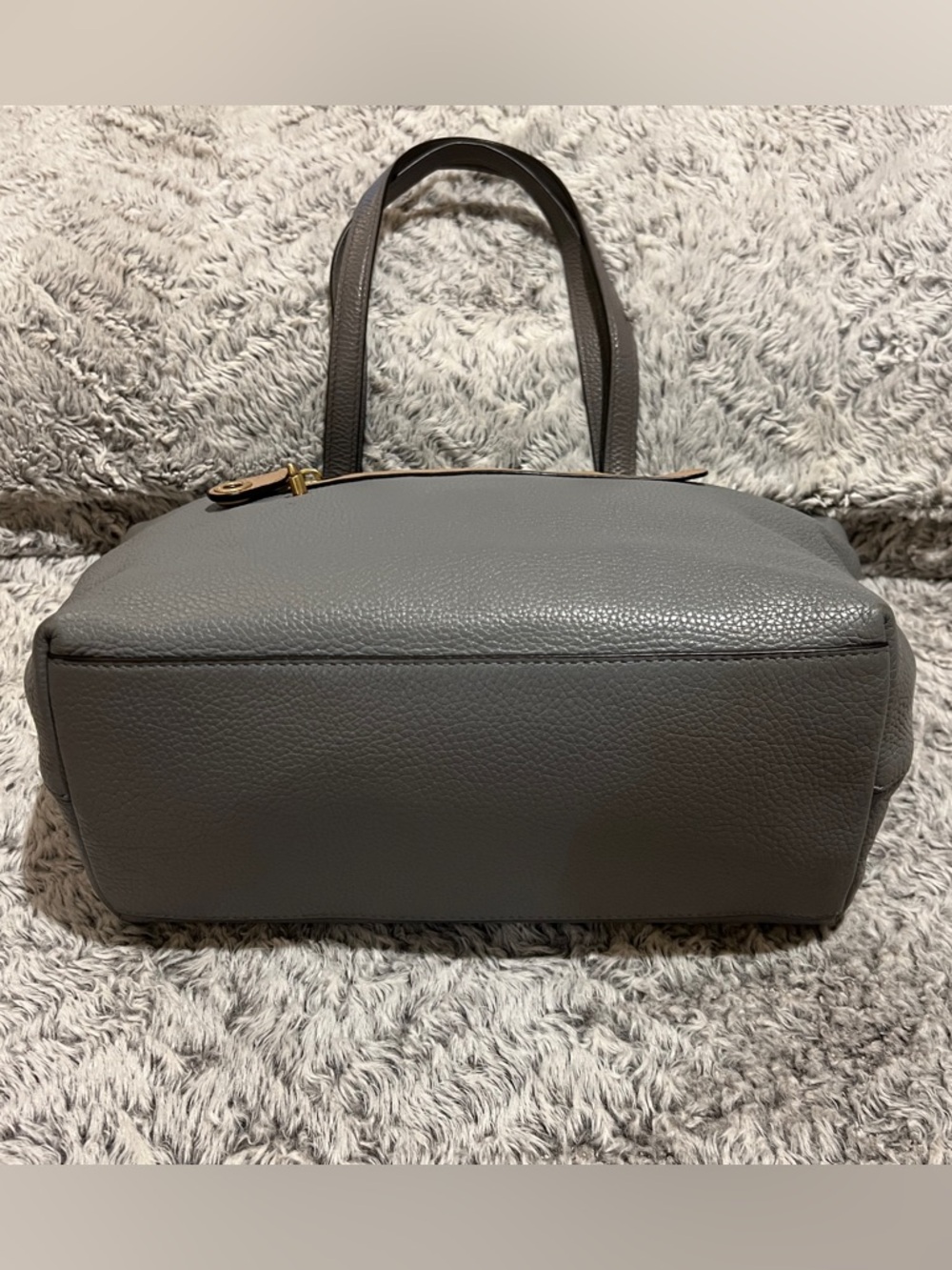 Coach Gray Tote with Tan Accent and Gold Hardware - Picture 5 of 12